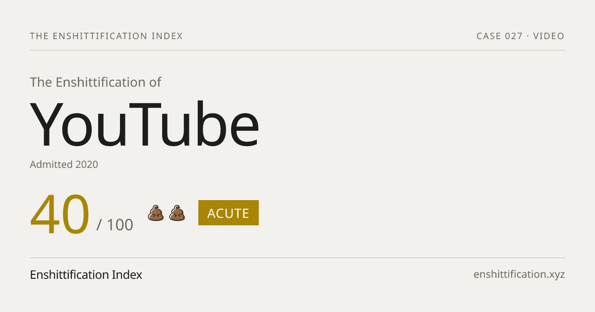 YouTube severity card